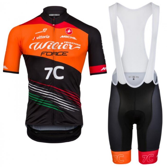 TEAM WILIER FORCE 7C 2018 Fahrradbekleidung Radtrikot Satz Kurzarm+Kurz Trägerhose 37CNT