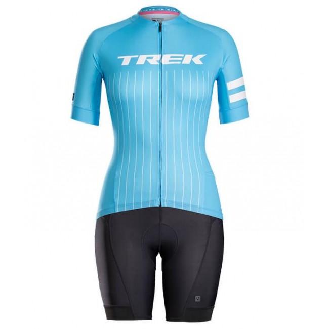 BONTRAGER Anara blau Damen Fahrradbekleidung Radteamtrikot Kurzarm+Kurz Radhose FH5MJ