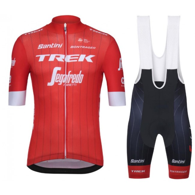 Trek Segafredo 2018 Rot Fahrradbekleidung Satz Fahrradtrikot Kurzarm Trikot und Kurz Trägerhose BJNOJ