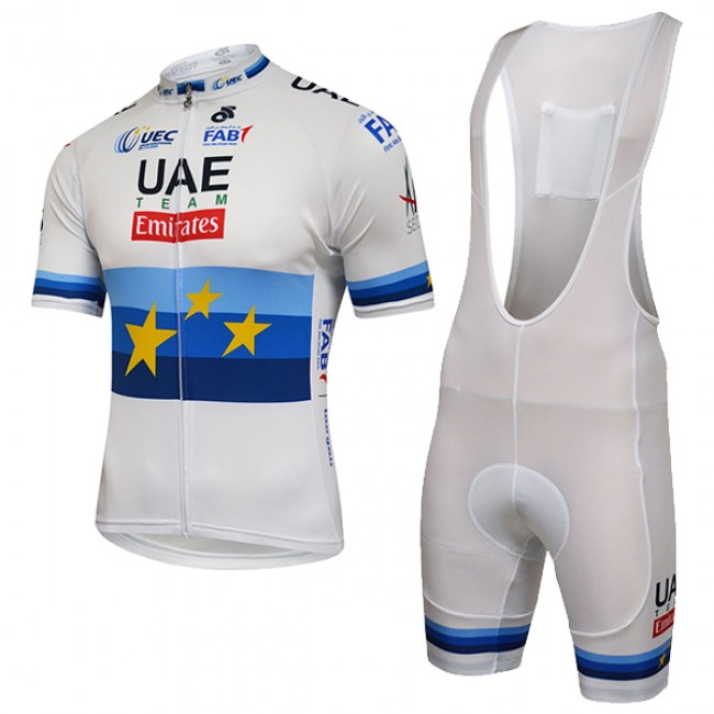 2018 UAE EUROPEAN CHAMPION Fahrradbekleidung Radtrikot Satz Kurzarm+Kurz Trägerhose VTISM