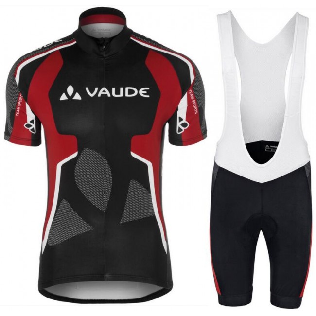 2018 Vaude Team Schwarz Fahrradbekleidung Radtrikot Satz Kurzarm+Kurz Trägerhose 9EKPR