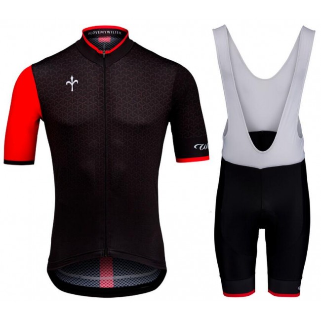 Wilier GRINTA Schwarz Fahrradbekleidung Radtrikot Satz Kurzarm+Kurz Trägerhose PXXUH