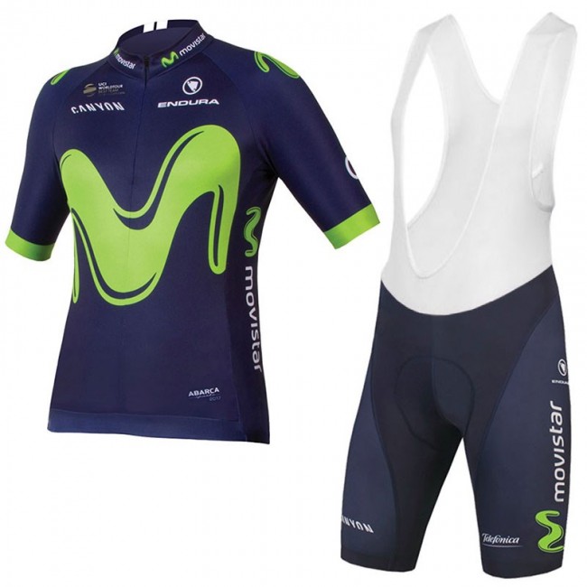 2017 Movistar Fahrradbekleidung Radteamtrikot Kurzarm+Kurz Radhose Kaufen 0BC1J