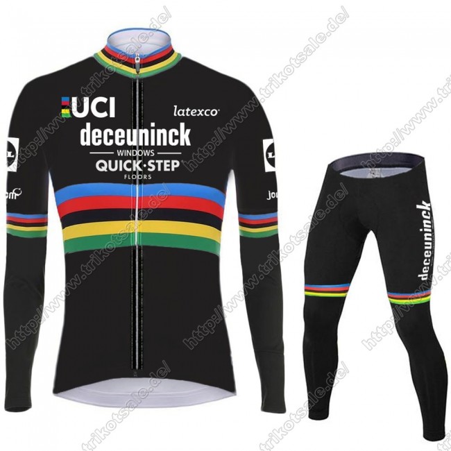 Deceuninck quick step 2021 UCI World Champion Fahrradbekleidung Radtrikot Langarm+Lang Trägerhose JKYEX