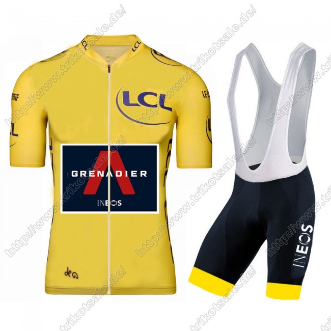 Team INEOS Grenadier 2021 Tour De France Yelllow Fahrradbekleidung Radteamtrikot Kurzarm+Kurz Radhose Kaufen ZNUNA