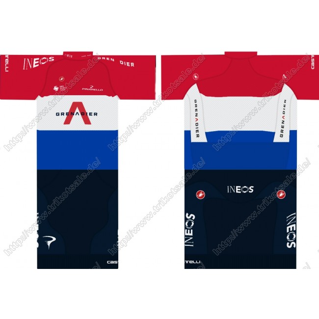 Team INEOS Grenadier 2021 UCI World Champion Fahrradbekleidung Satz Fahrradtrikot Kurzarm Trikot Und Kurz Radhose UCDVH