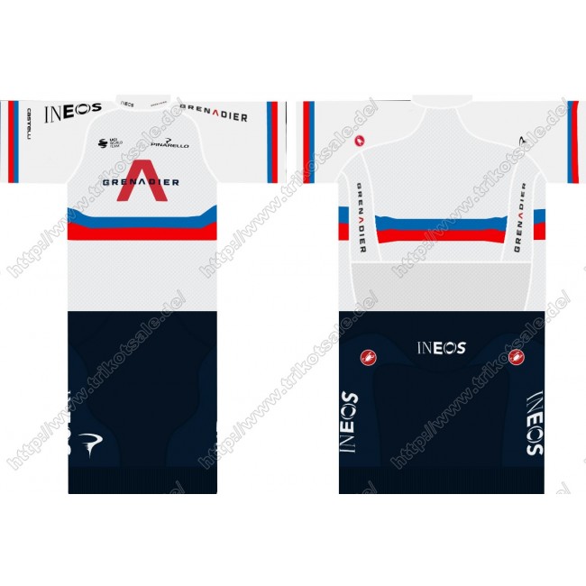 Team INEOS Grenadier 2021 UCI World Champion Fahrradbekleidung Satz Fahrradtrikot Kurzarm Trikot Und Kurz Radhose AVJWE