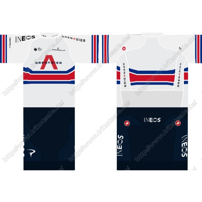 Team INEOS Grenadier 2021 UCI World Champion Fahrradbekleidung Satz Fahrradtrikot Kurzarm Trikot Und Kurz Radhose YNNUG