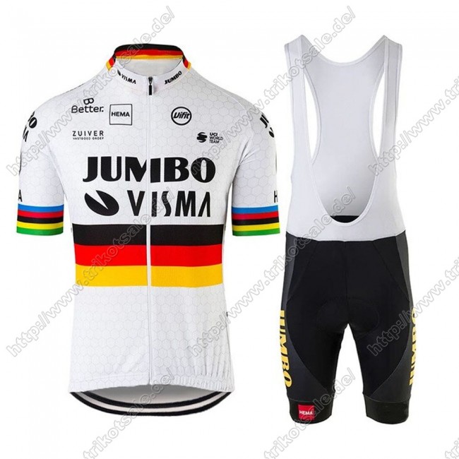 Jumbo Visma 2021 Germany Fahrradbekleidung Radteamtrikot Kurzarm+Kurz Radhose Kaufen COZKC