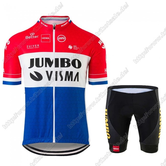 Jumbo Visma 2021 Dutch Fahrradbekleidung Satz Fahrradtrikot Kurzarm Trikot Und Kurz Radhose RPDHX