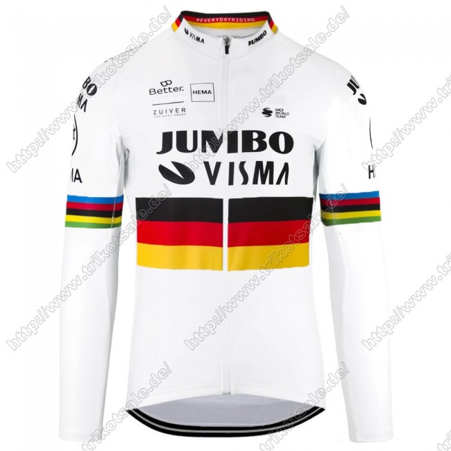 Jumbo Visma 2021 Germany Fahrradbekleidung Radtrikot Langarm YDDQK