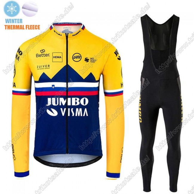 Winter Thermal Fleece Jumbo Visma 2021 SLOVAKIAN Fahrradbekleidung Radtrikot Langarm+Collant Cycliste IZTIZ