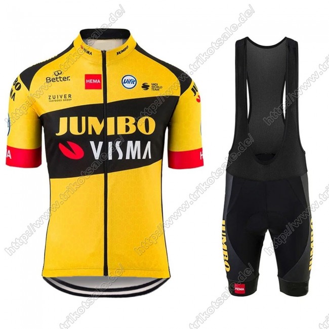 Jumbo Visma 2021 Pro Team Fahrradbekleidung Radteamtrikot Kurzarm+Kurz Radhose Kaufen QPXLF