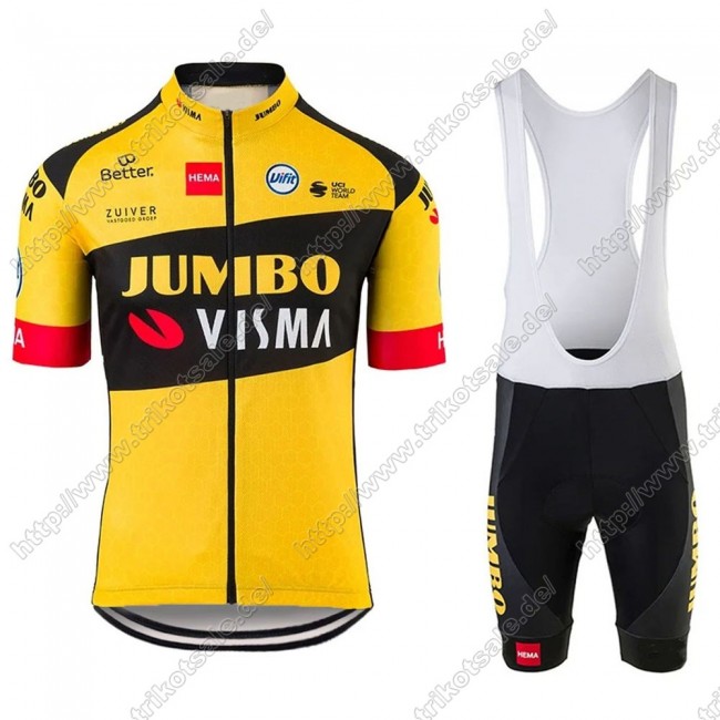 Jumbo Visma 2021 Pro Team Fahrradbekleidung Satz Fahrradtrikot Kurzarm Trikot Und Kurz Radhose WGWTY