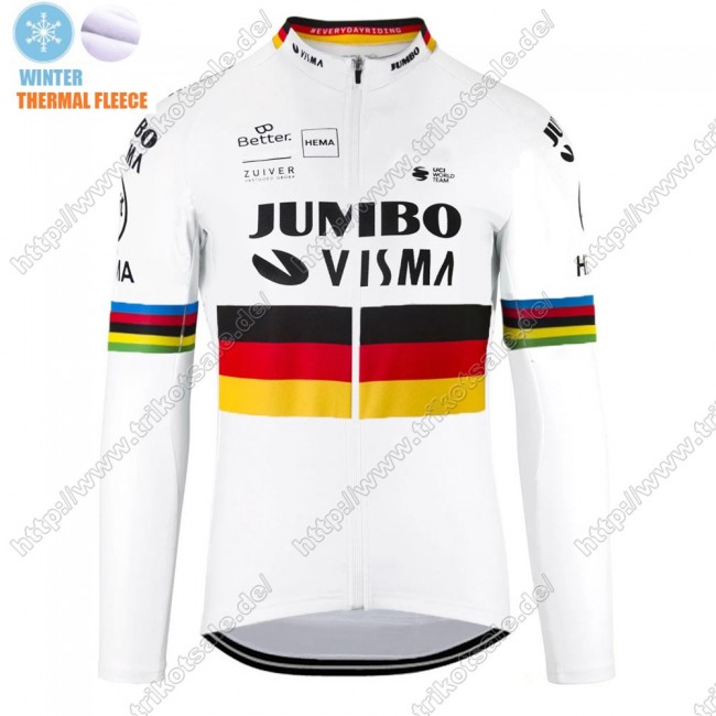 Winter Thermal Fleece Jumbo Visma 2021 Germany Fahrradbekleidung Radtrikot Langarm WXRDD