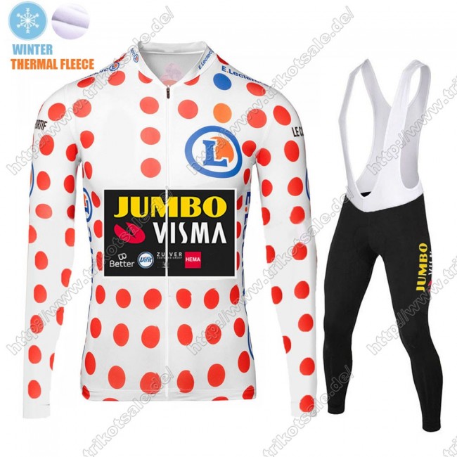 Winter Thermal Fleece Jumbo Visma 2021 Polka Fahrradbekleidung Radtrikot Langarm+Collant Cycliste ZDIHK