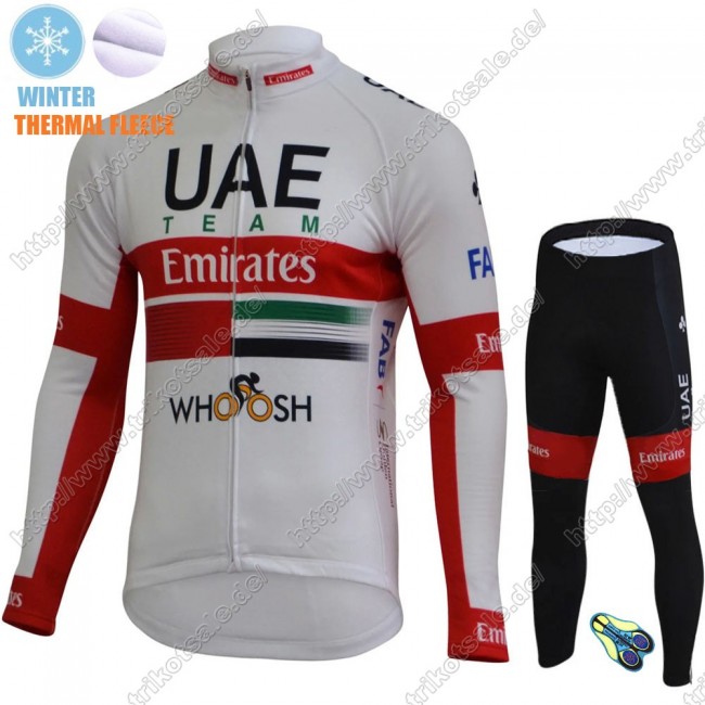 UAE EMIRATES Winter Thermal Fleece Pro Team 2021 Fahrradbekleidung Radtrikot Langarm+Pants MBXRM