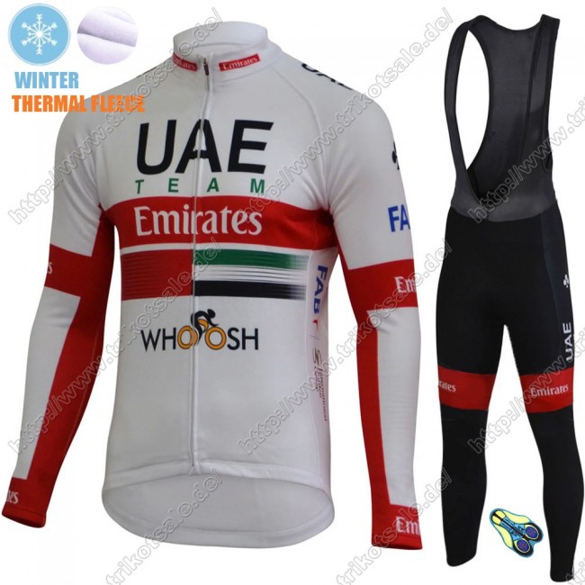 UAE EMIRATES Winter Thermal Fleece Pro Team 2021 Fahrradbekleidung Radtrikot Langarm+Lang Trägerhose GOOTS