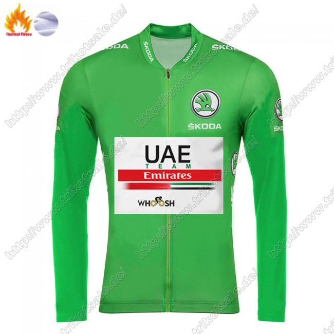 Winter Thermal Fleece UAE EMIRATES Tour De France 2021 Fahrradbekleidung Radtrikot Langarm SIKVV