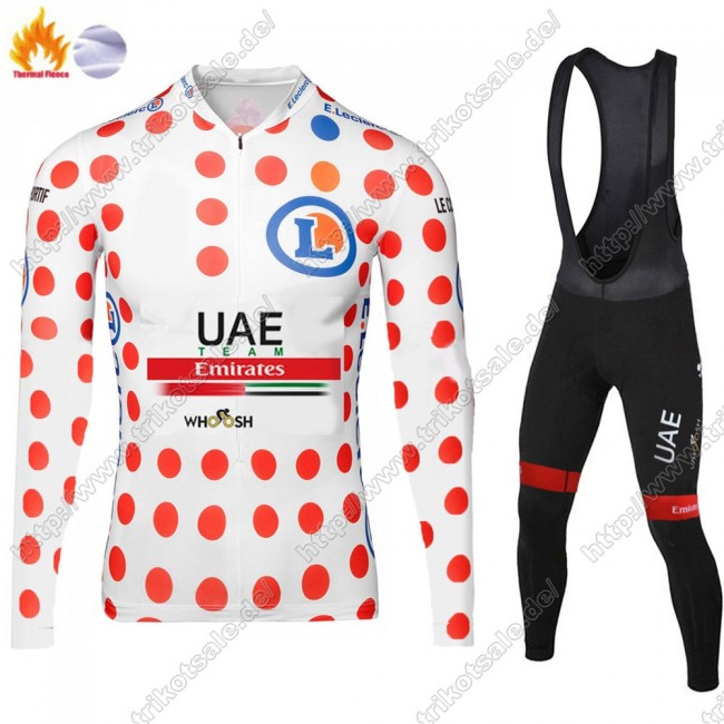 Winter Thermal Fleece UAE EMIRATES Tour De France 2021 Fahrradbekleidung Radtrikot Langarm+Lang Trägerhose OPZPP