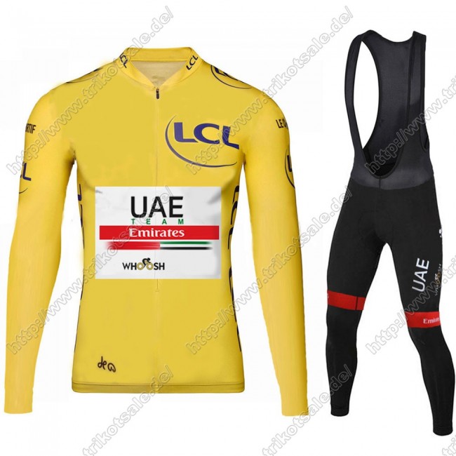 UAE EMIRATES Tour De France 2021 Fahrradbekleidung Radtrikot Langarm+Lang Trägerhose JKMND