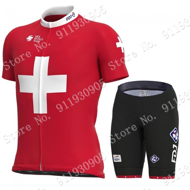 FDJ Pro Team Swiss 2021 Fahrradbekleidung Radteamtrikot Kurzarm+Kurz Radhose Kaufen 677 Q8l1o