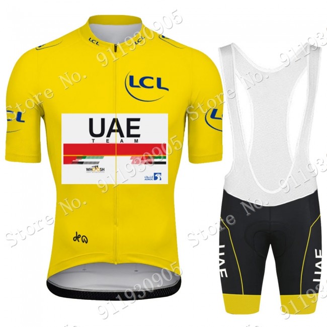 Gelb UAE Emirates Tour De France 2021 Fahrradbekleidung Radteamtrikot Kurzarm+Kurz Radhose Kaufen 841 U4A7M