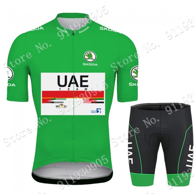 Grun UAE Emirates Tour De France 2021 Fahrradbekleidung Radteamtrikot Kurzarm+Kurz Radhose Kaufen 450 HmHKo