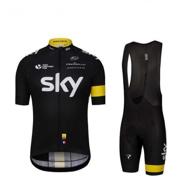 2016 SKY Fahrradbekleidung Radtrikot Kurzarm+Kurz Radhose gelb GSU0Z