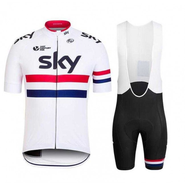 2016 SKY Pro Fahrradbekleidung Radteamtrikot Kurzarm+Kurz Radhose Kaufen Rot weiß 0PPH2