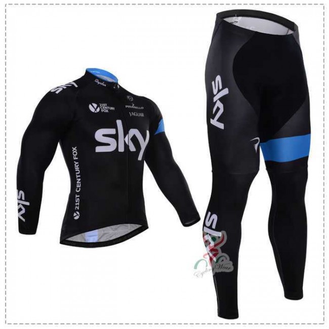 2015 SKY Fahrradbekleidung Radtrikot Satz Langarm und Lange Radhose EC3C4