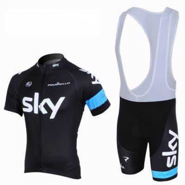 2013 Teams Sky Fahrradbekleidung Radteamtrikot Kurzarm+Kurz Radhose Kaufen Schwarz blau 1E0QW