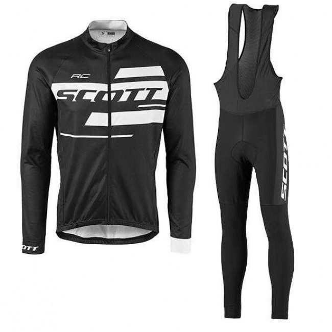 2016-2017 Nalini Fahrradbekleidung Radtrikot Langarm+Lang Trägerhose Schwarz weiß QS5ML