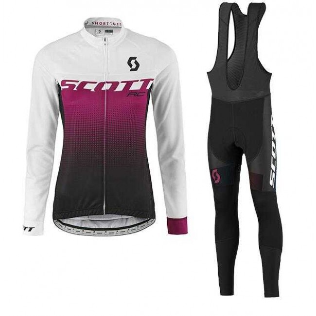 2016-2017 Nalini Fahrradbekleidung Radtrikot Langarm+Lang Trägerhose purper Schwarz weiß Damen 4S49T