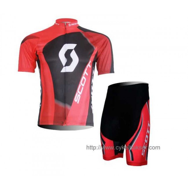 Scott RC Pro Radbekleidung Radtrikot Kurzarm und Fahrradhosen Kurz Rot Schwarz I U1FLR