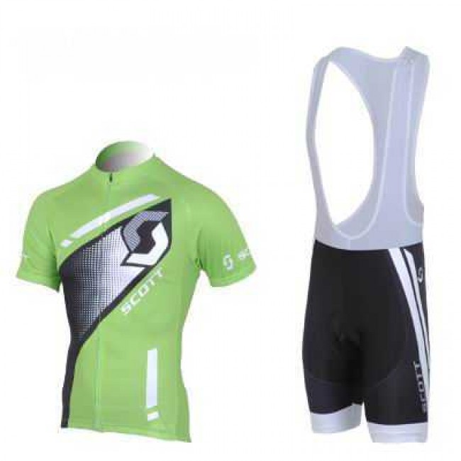 2013 Scott Racing Fahrradbekleidung Radteamtrikot Kurzarm+Kurz Radhose Kaufen grün Schwarz CKONH