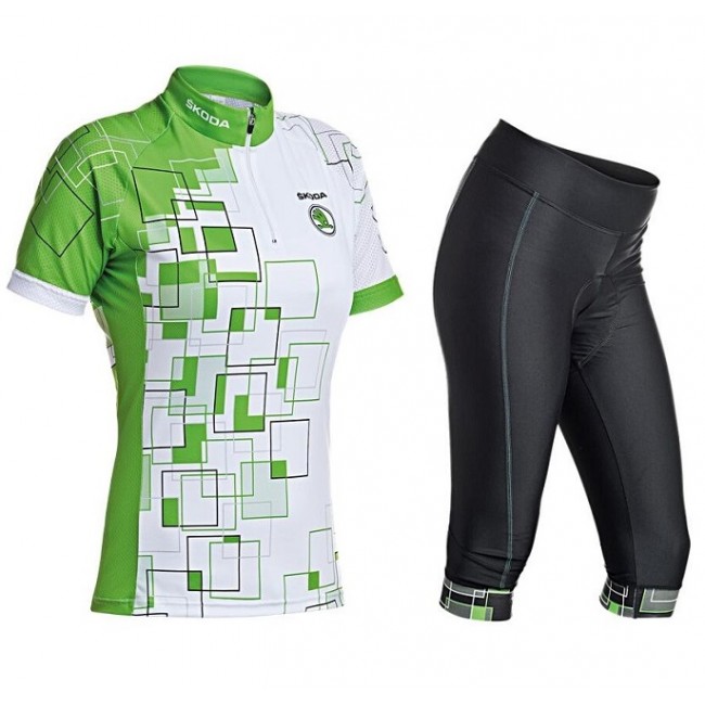 2016 SKODA Set Radtrikot Kurzarm Sprot+Broek driekwart Damen TXZCP