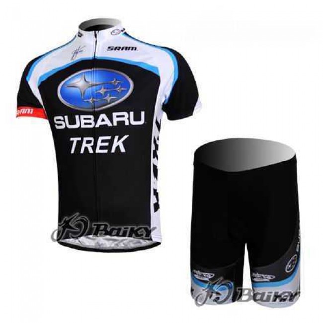 Subaru Trek Pro Team Radbekleidung Radtrikot Kurzarm und Fahrradhosen Kurz Schwarz ZQXXG