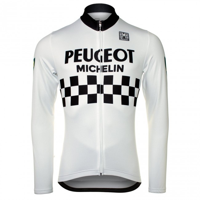 PEUGEOT BP MICHELIN white Fahrradbekleidung Radtrikot Langarm 12WXD