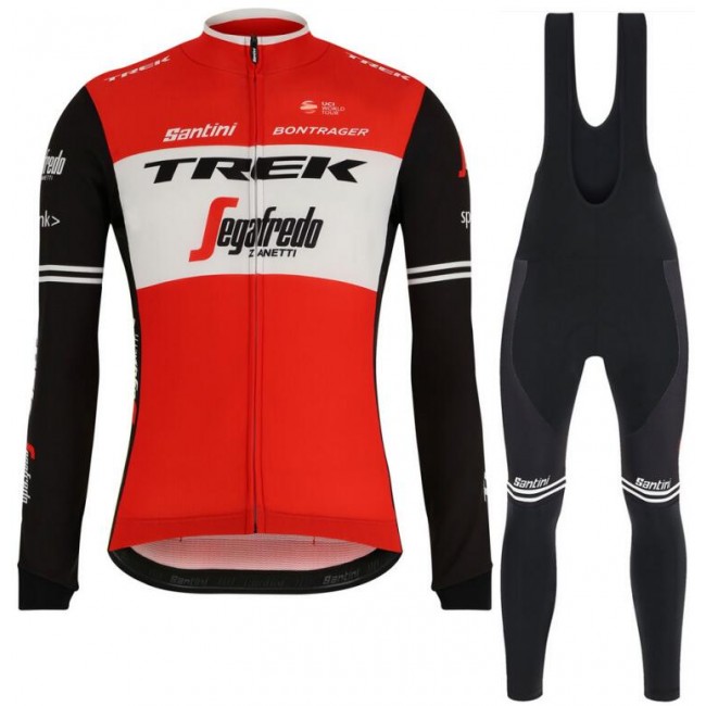 Trek Segafredo 2019 Rot Fahrradbekleidung Set Langarmtrikot+Lange Trägerhose 2XX33