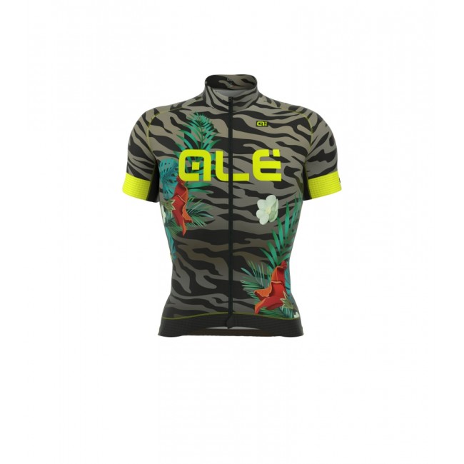 ALE PRR FLOWERS Fahrradbekleidung Radtrikot grijs BN6IQ