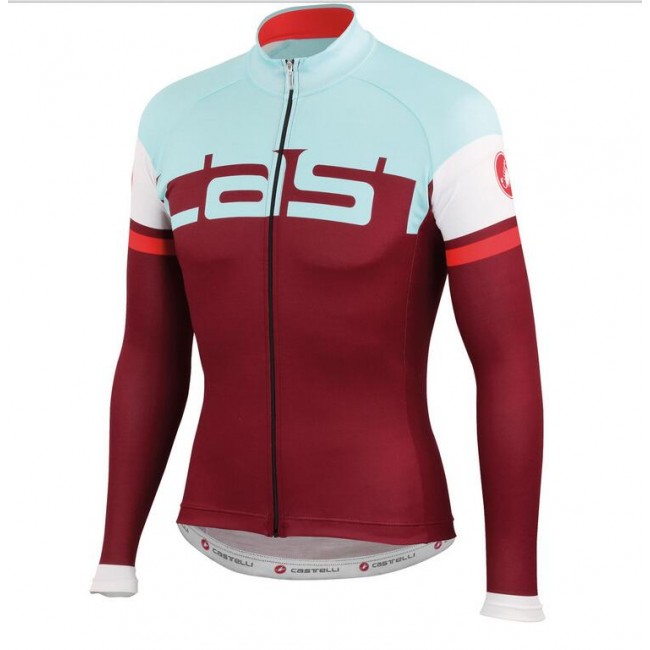 2016 Castelli Unavolta Fahrradbekleidung Radtrikot Langarmen Rot B2V1K