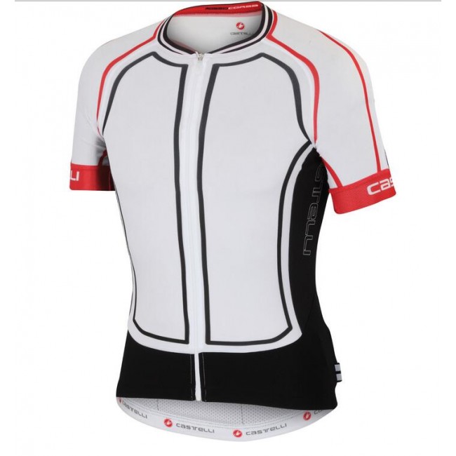 2016 Castelli Aero Fahrradbekleidung Radtrikot weiß Schwarz EMJ4Z