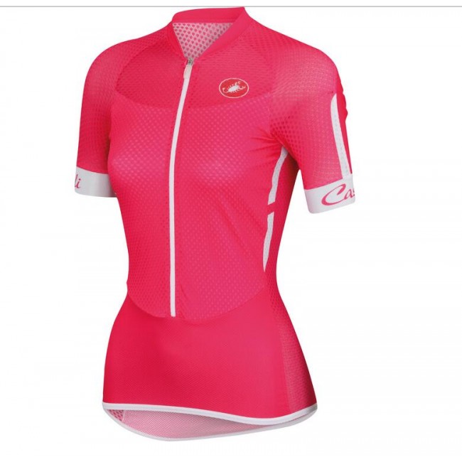 2016 Castelli vrouwen Climbers Fahrradbekleidung Radtrikot Rot AAXS0