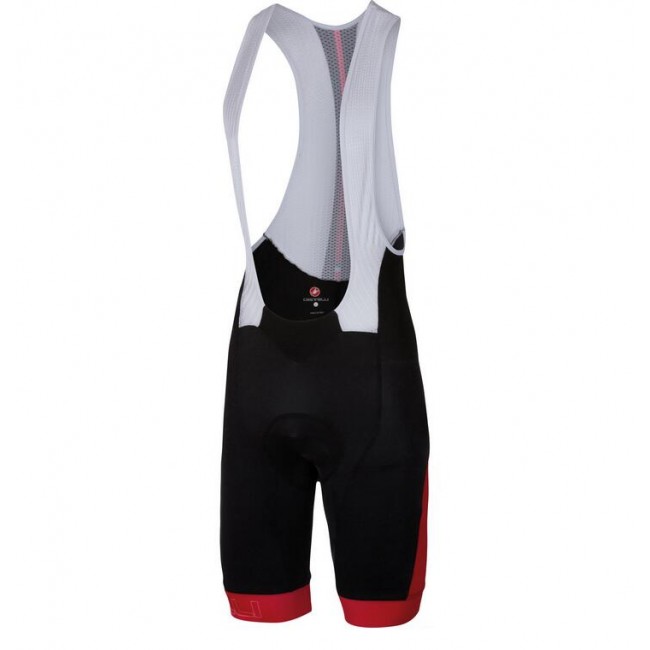 2016 Castelli Velocissimo Kurz Trägerhose Rot Schwarz 3JXTF