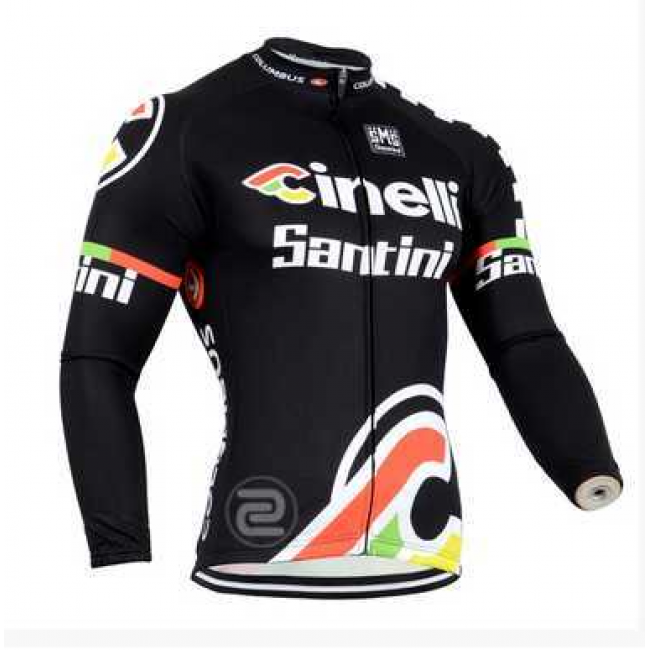 2014 Cinelli Fahrradbekleidung Radtrikot Langarm Schwarz 42K1D