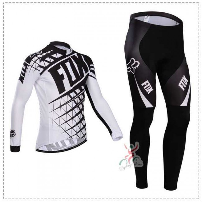 Fox 2014 Fahrradbekleidung Set Langarmtrikot+Lange Radhose Schwarz weiß 0IUZ5