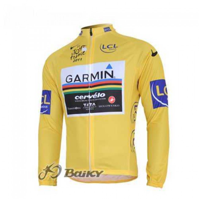 Garmin Cervelo Pro Team Radtrikot Langarm gelb 12DDT