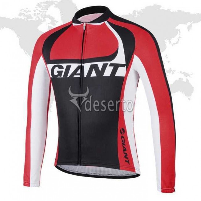 2014 Giant Fahrradbekleidung Radtrikot Langarmen Schwarz Rot 21OP7