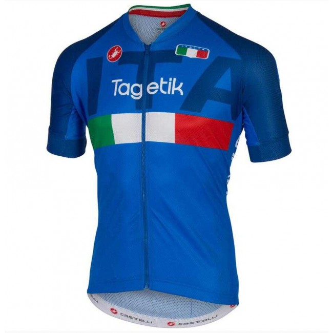 2015 Castelli Italia Fahrradtrikot Radsport blau 3BBXZ